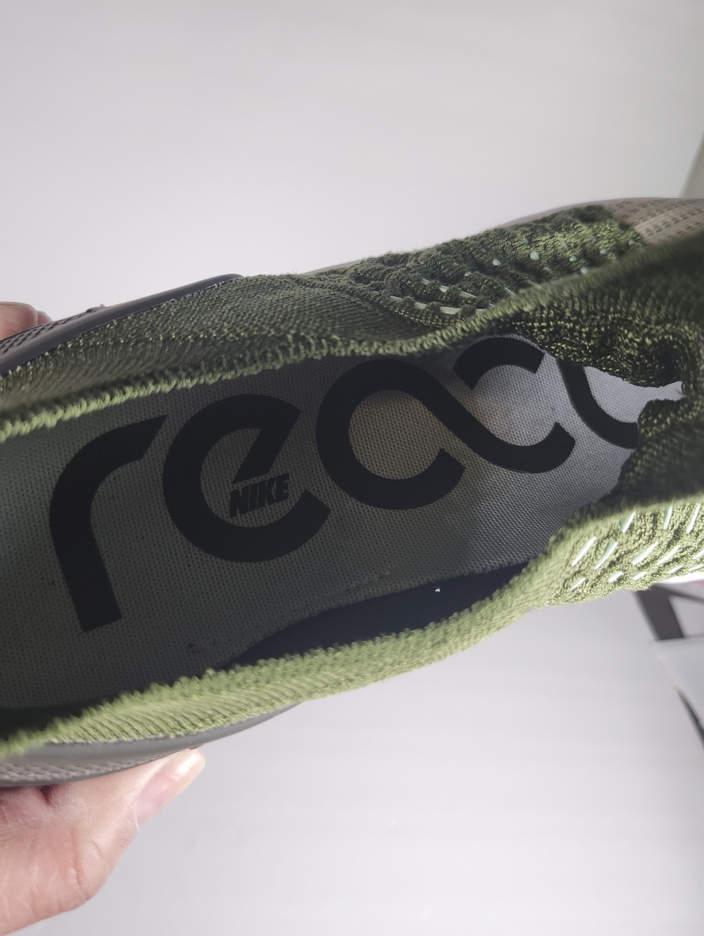 Nike React Phantom Olive Green Tan Run FlyKnit 2 Athletic Shoe Sneakers Men S 14 - Picture 10 of 10
